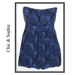 Banana Republic Black and Blue Bubble Hem Dress